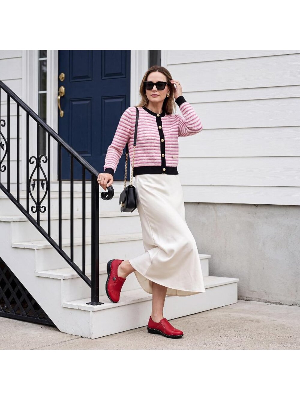 Women's Red Leather Casual Comfortable Dressy Flats Loafers & Slip-On Shoes - Picture 2 of 6